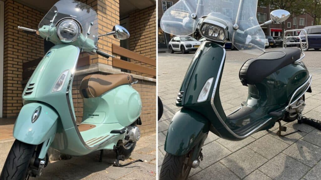 2 different vespa models that look similar